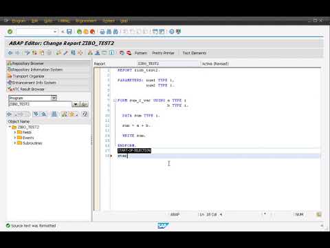 Form In ABAP استخدام الفورم في برمجه 