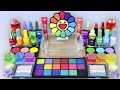 Rainbow Mixing eyeshadow, makeup and glitter into Slime. Relaxing slime Videos city