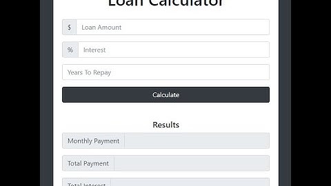 Loan Calculator In JavaScript