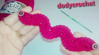 كروشيه حامي الاذن(ماسك الكمامه) بغرزه المروحه علي شكل موجه crochet ear saver  #dodycrochet