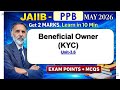 Beneficial Owner  -KYC JAIIB-PPB May 26Get 2 Marks in 10 Min Exam MCQs #S95
