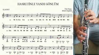 Hasreti̇nle Yandi Gönlüm Klarnet Notalari Eşlikli