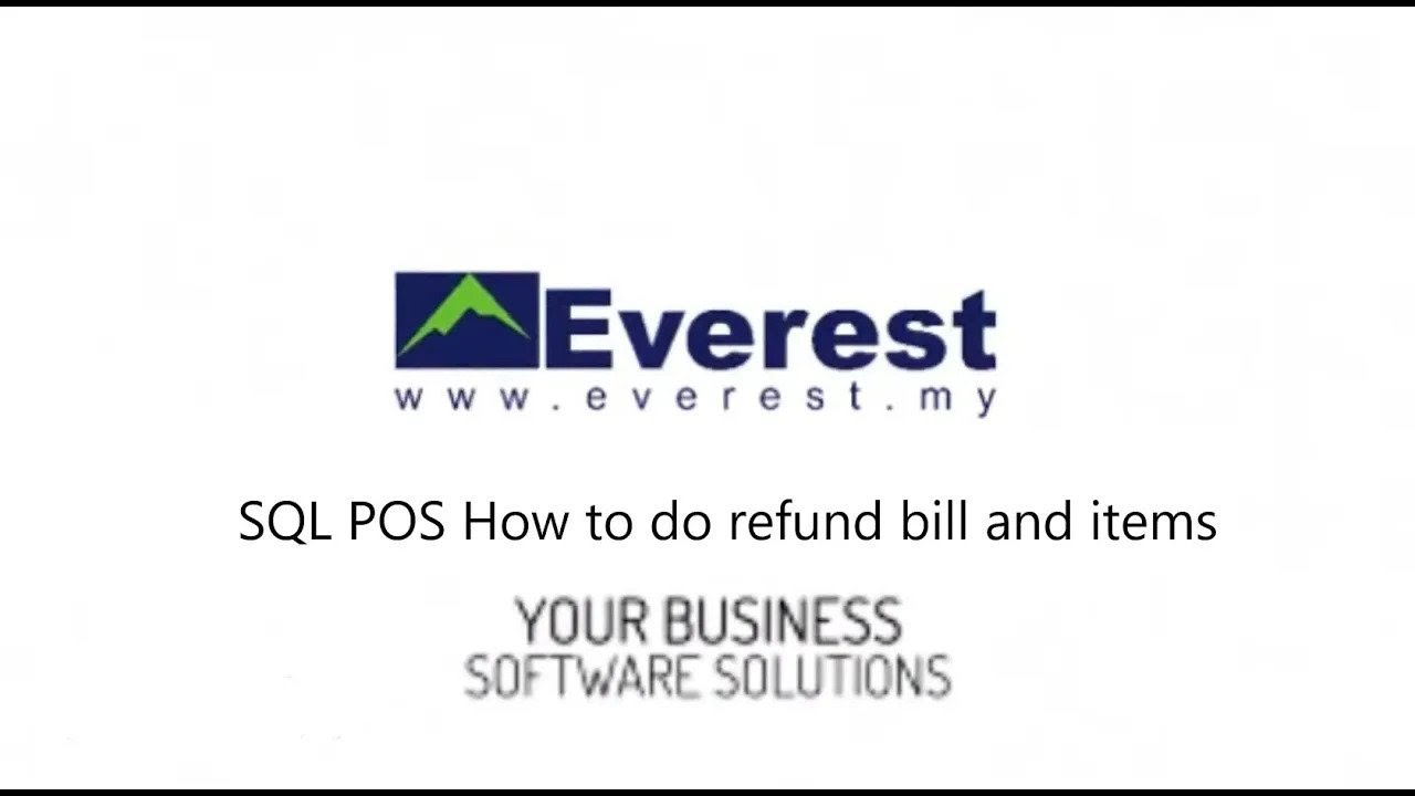 Refund bill and items SQL POS - YouTube