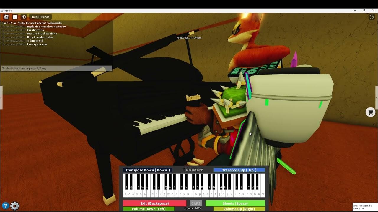Playing Megalovania on Piano in Roblox YouTube
