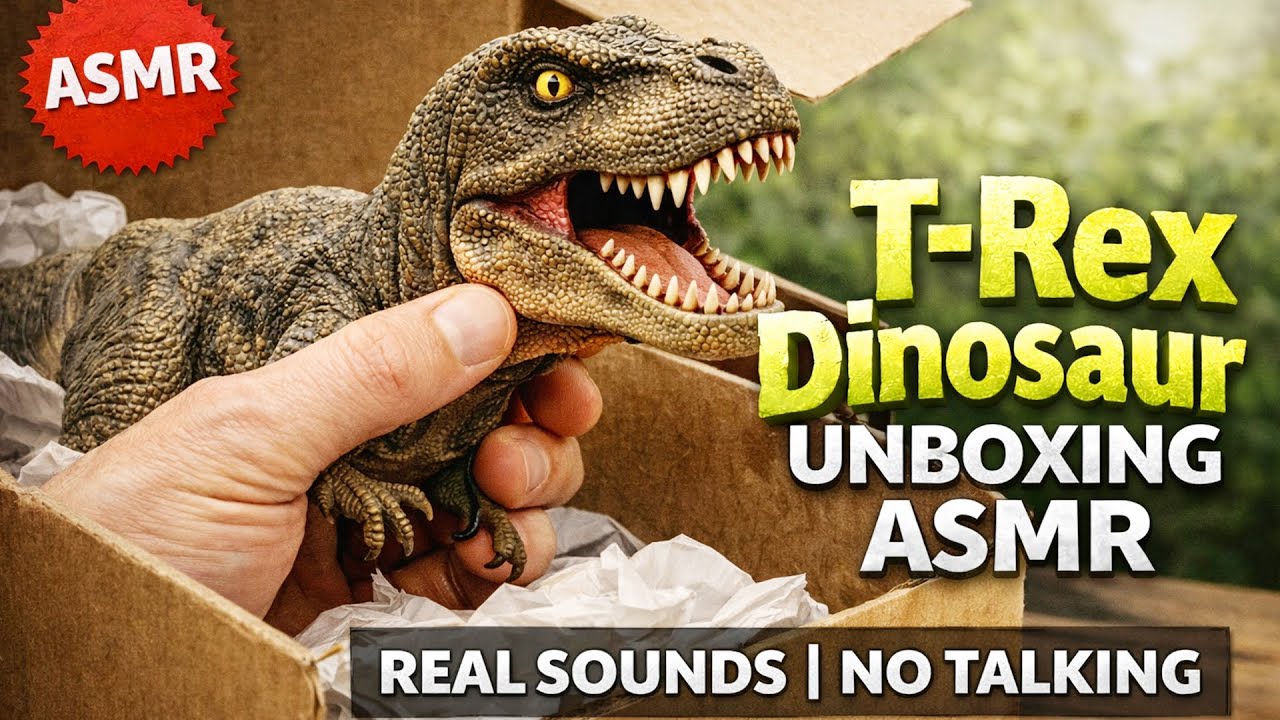 T-Rex Dinosaur Unboxing ASMR | Real Sounds | No Talking