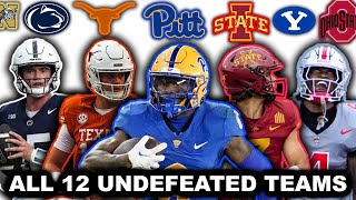Ranking Every Undefeated Team Left In College Football (1-12) Guide