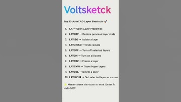 Top 10 AutoCAD Layer Shortcuts 🚀 #autocadtips #voltsketch