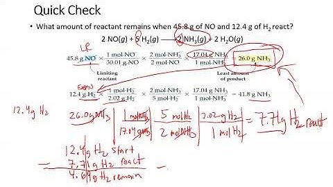 How to Calculate the Amount of Excess Reactant Remaining