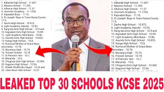 Top 30 Schools In Kcse 2025 Results With Their Mean Scorenyambaria Topsbest 30 Schools In Kcse