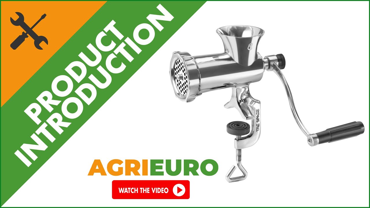 Presentation of the Tre Spade TC-8 Stainless steel - Manual hand crank meat grinder