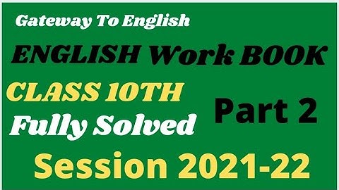 10th My English Work Book solved ll Supplementary Reader Lesson 1 to 3 ll Work Sheet 14,15 ,16