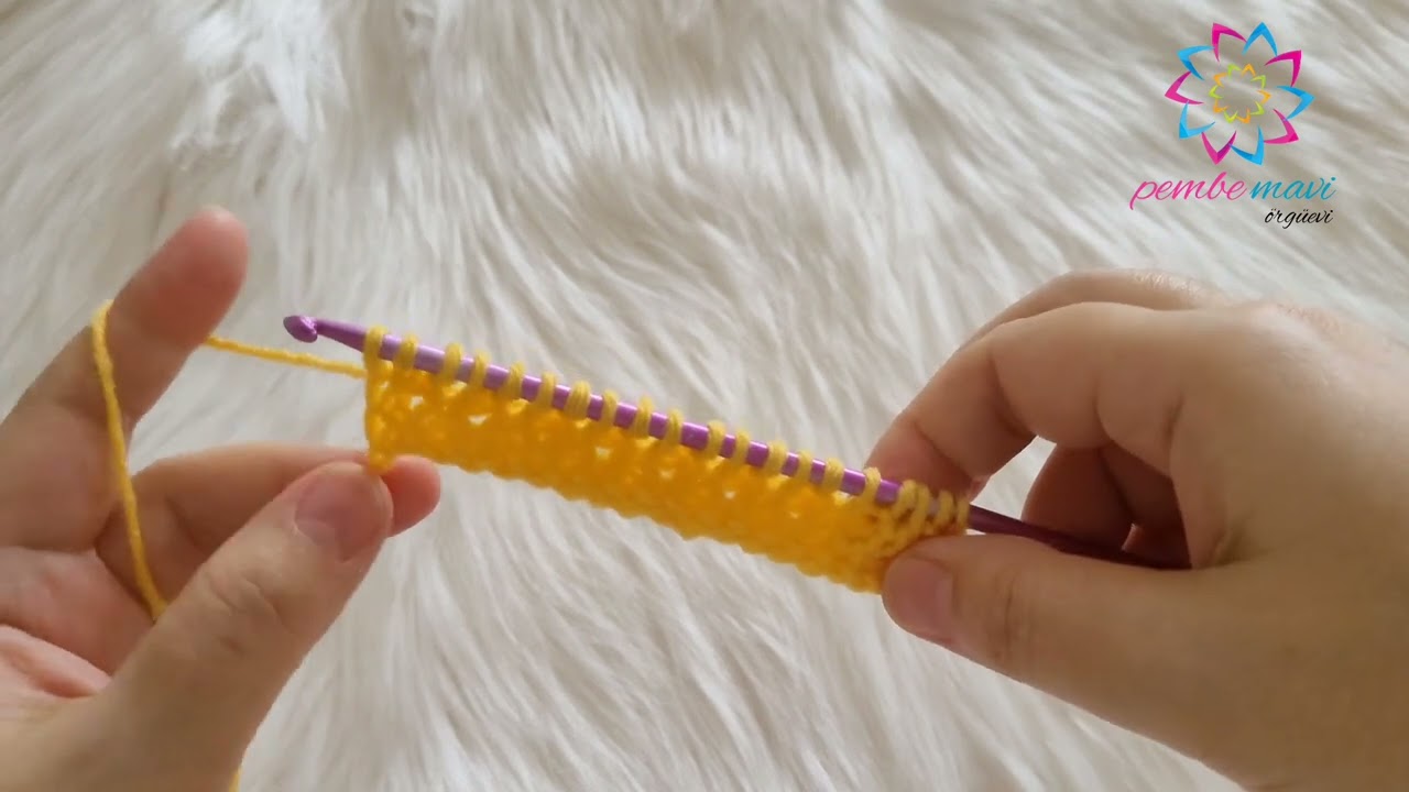 Yeni başlayanlar için tunus işi pirinç örgü...Tunisian knitting😊😊