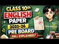 class 10 english pre board question paper 2025-26 | class 10 english pre| #class10english #preboard