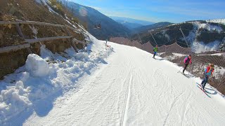 Jasna Chopok Ski 34a,b,c -31a The long run on the south side, 5.3km 920m descent. Gimbal 4K sunshine