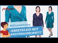 Nähanleitung Jerseykleid mit raffiniertem Knotenausschnitt - Ein wunderschönes Weihnachtskleid!