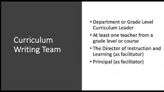 Overview of Curriculum Review Process