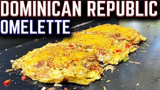 DOMINICAN REPUBLIC OMELETTE ON THE GRIDDLE WITH SPECIAL GUEST! EASY BREAKFAST RECIPE
