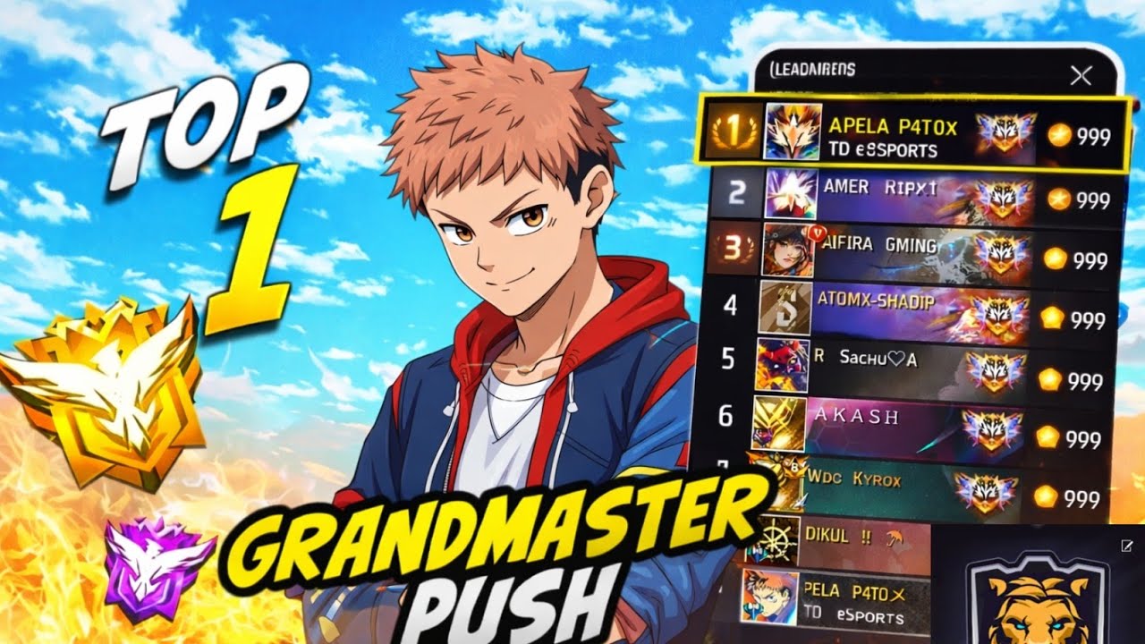 🛑 Live FREEFIRE grandmaster top 1 push🔥#shorts#freefire