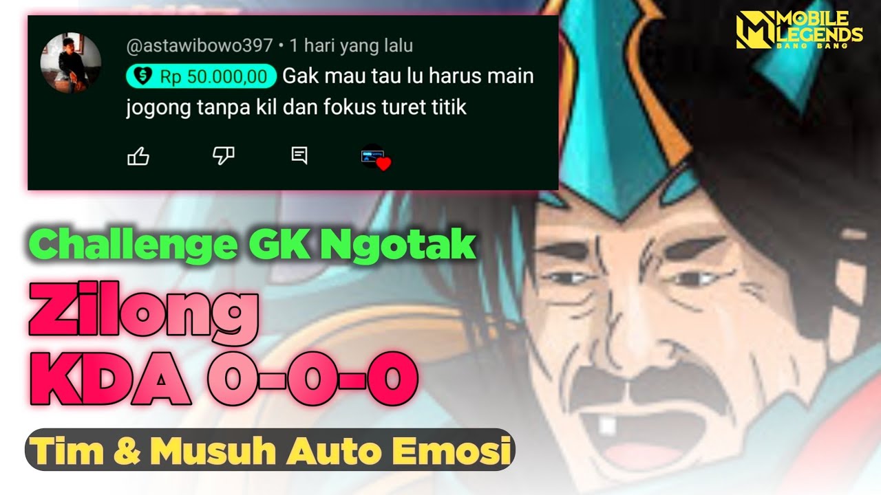 Challenge Zilong GK Boleh Kill, Asiss, & Mati Cuma Boleh Push!