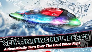 DEERC RC Spider Boat with LED Lights