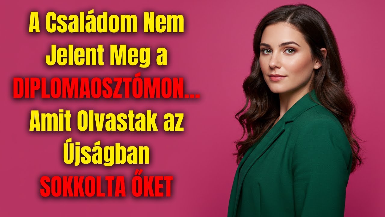 A Családom Nem Jelent Meg a DIPLOMAOSZTÓMON... Amit Olvastak az Újságban SOKKOLTA ŐKET