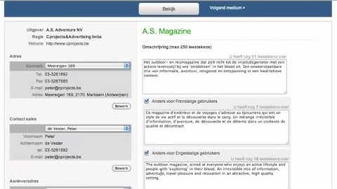 MediaSpecs Demo 4 (NL) : Beheren van de info over uw media (voor de regies)