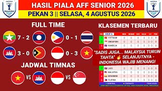 Hasil piala AFF 2026 - Filipina vs Thailand - klasemen Indonesia terbaru hari ini