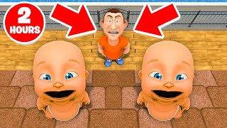 Baby ESCAPES Evil Daddy on ROOF!