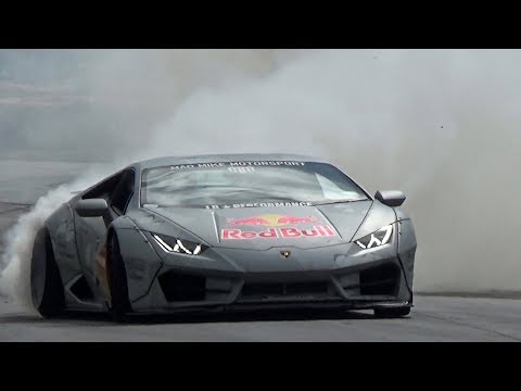 mad-mike's-insane-lamborghini-huracan---burnout,-powerslides-&-sound