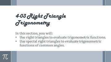 Precalculus 4-03 Right Triangle Trigonometry