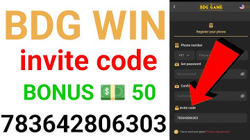 Bdg win invite code / bdg game invite code / bdg invite code / didi ji win invite code / bdg game