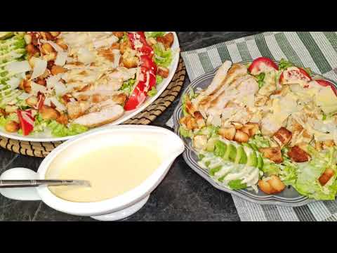 Vidéo: Salade César Au Poulet Et Croûtons