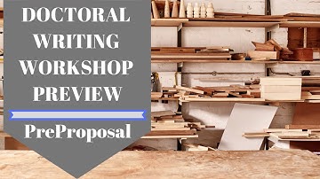 CAEX Doctoral Writing Workshops: Preproposal Workshop