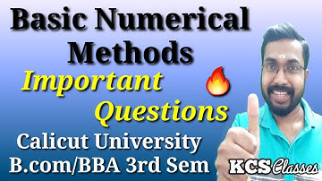 Basic Numerical Methods|Important Questions|Calicut University Bcom/BBA 3rd Semester