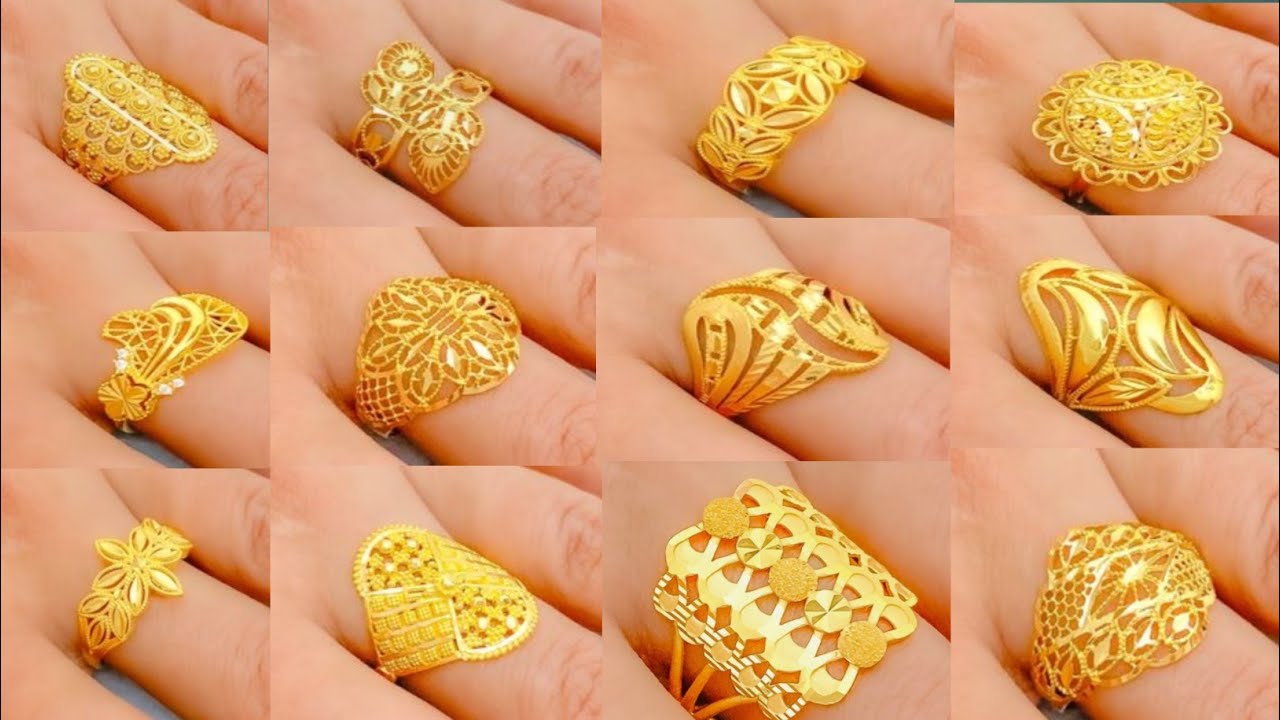 Entrancing Leaf Pattern Gold Finger Ring