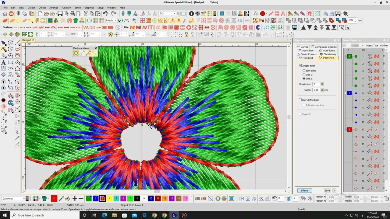تصميم وردة 3 الوان بطريقة بسيطة للغاية
