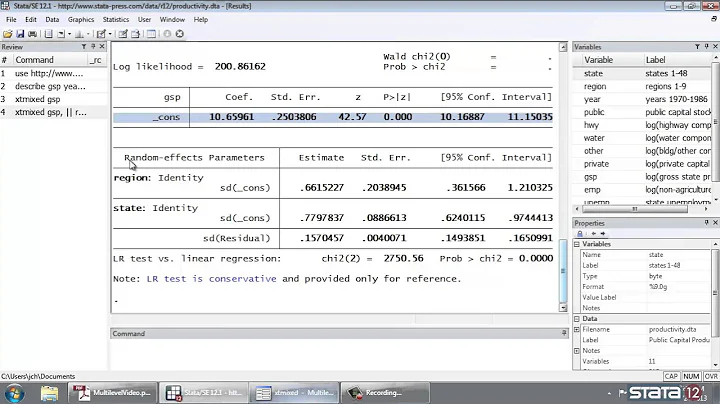 Introduction to multilevel linear models in Stata®, part 1: The -xtmixed- command