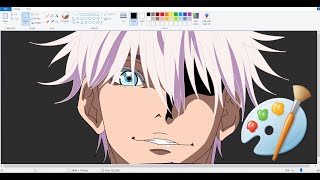 [Anime Drawing]Drawing Satoru Gojo from Jujutsu Kaisen on Mspaint using mouse screenshot 5