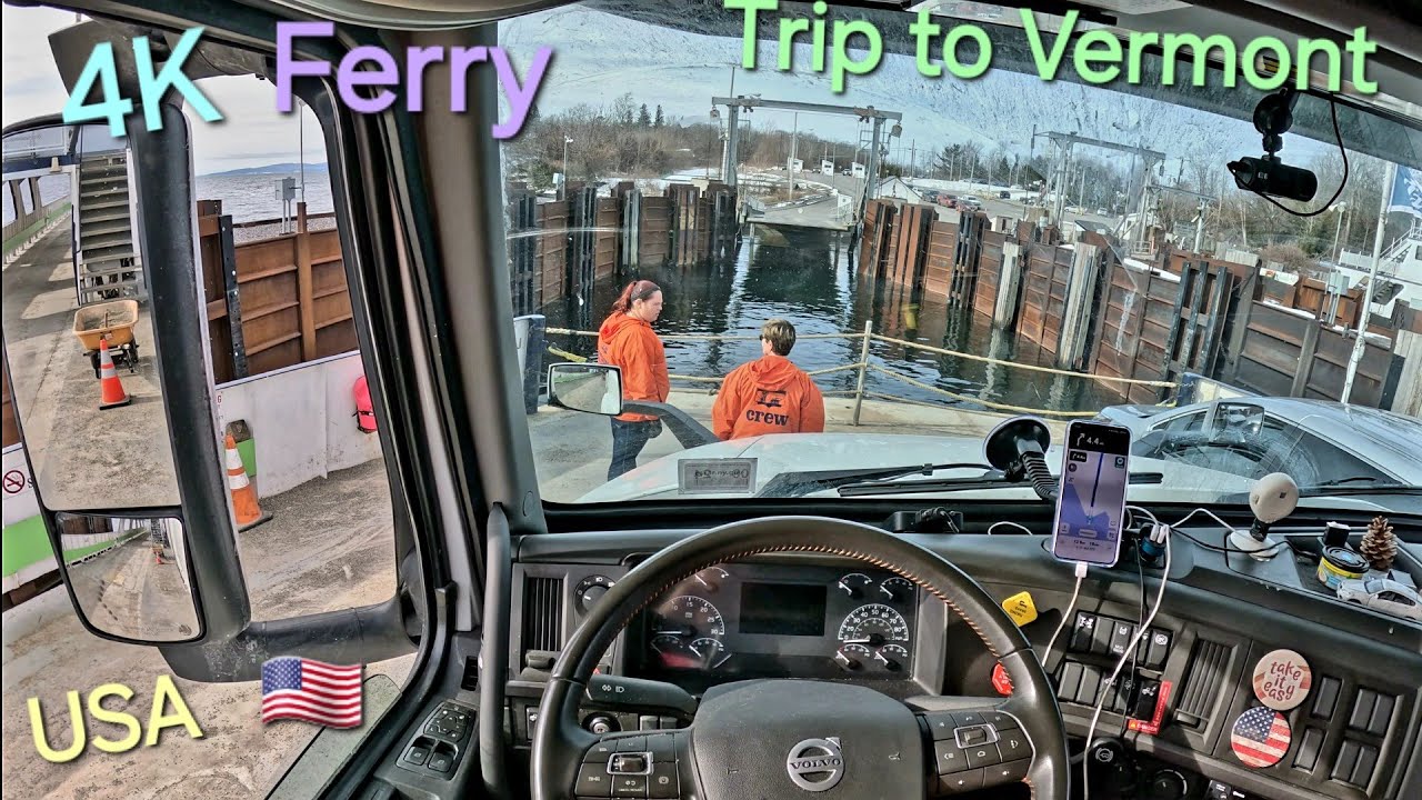 POV Truck Driving USA Ferry Trip to Vermont