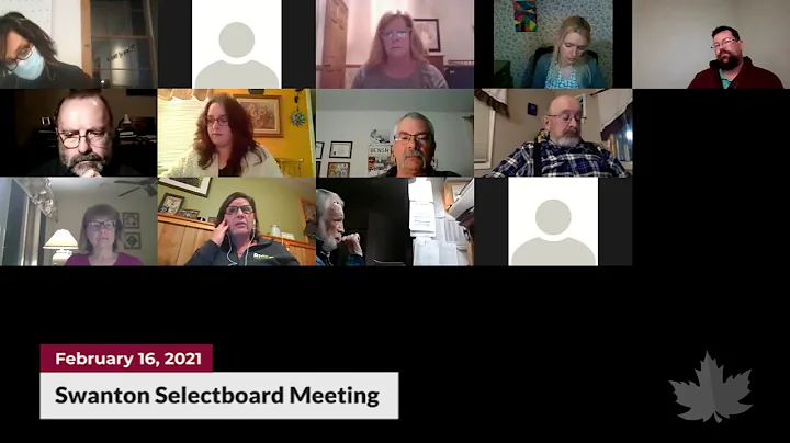 Swanton Selectboard Meeting | 02/16/2021