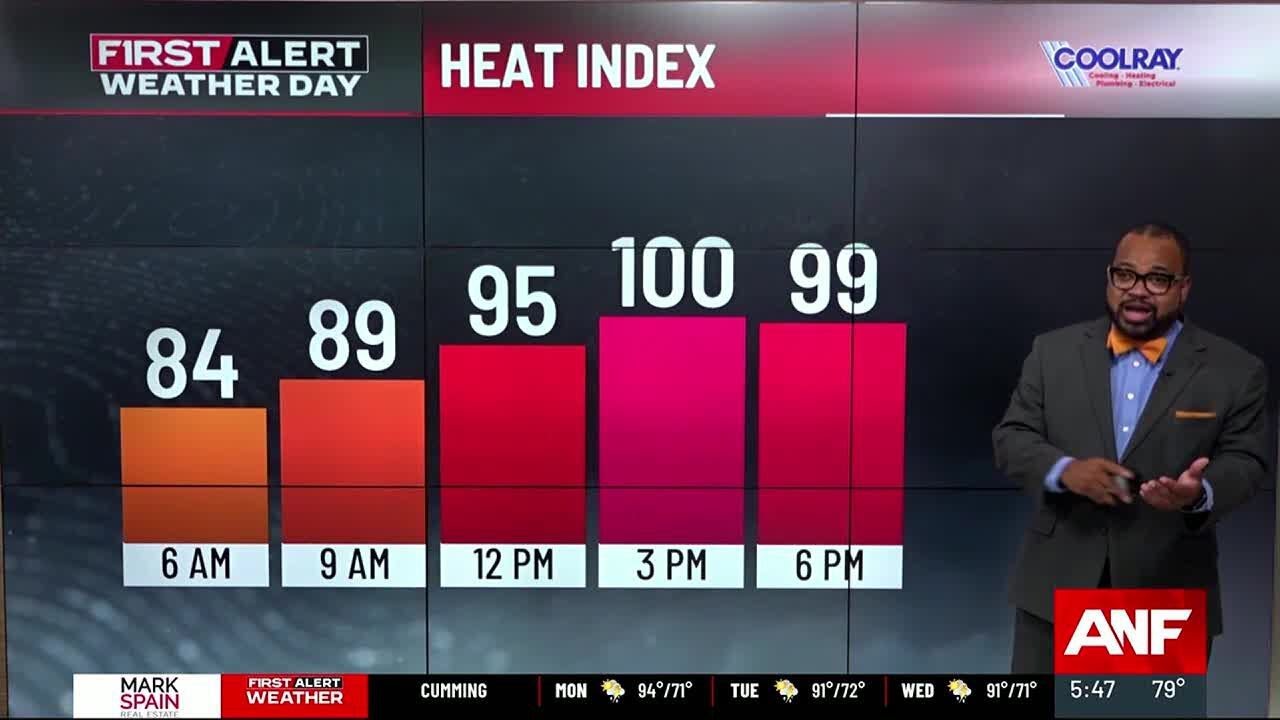 Hot with scattered storms in metro Atlanta Monday - YouTube