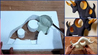 Casting a bull with white cement || DIY craft ideas