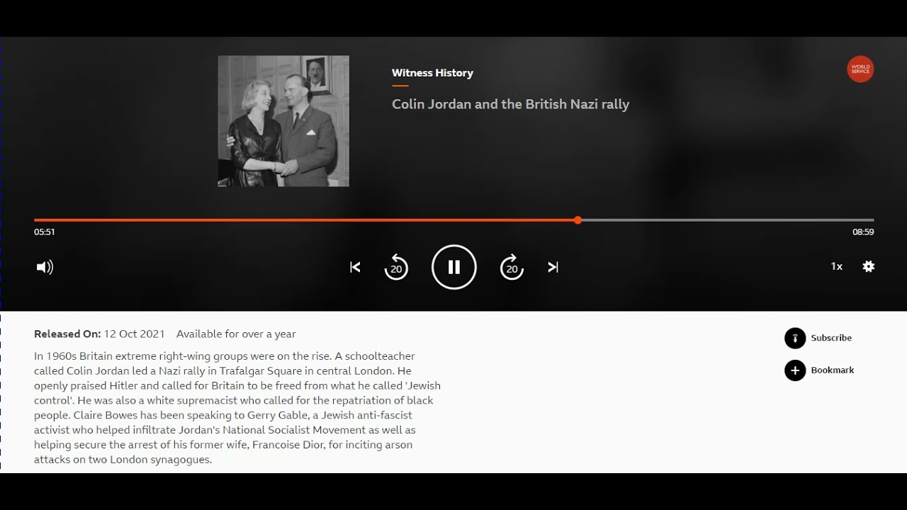 Witness History, BBC World Service: Colin Jordan and the British Nazi Rally (2021)