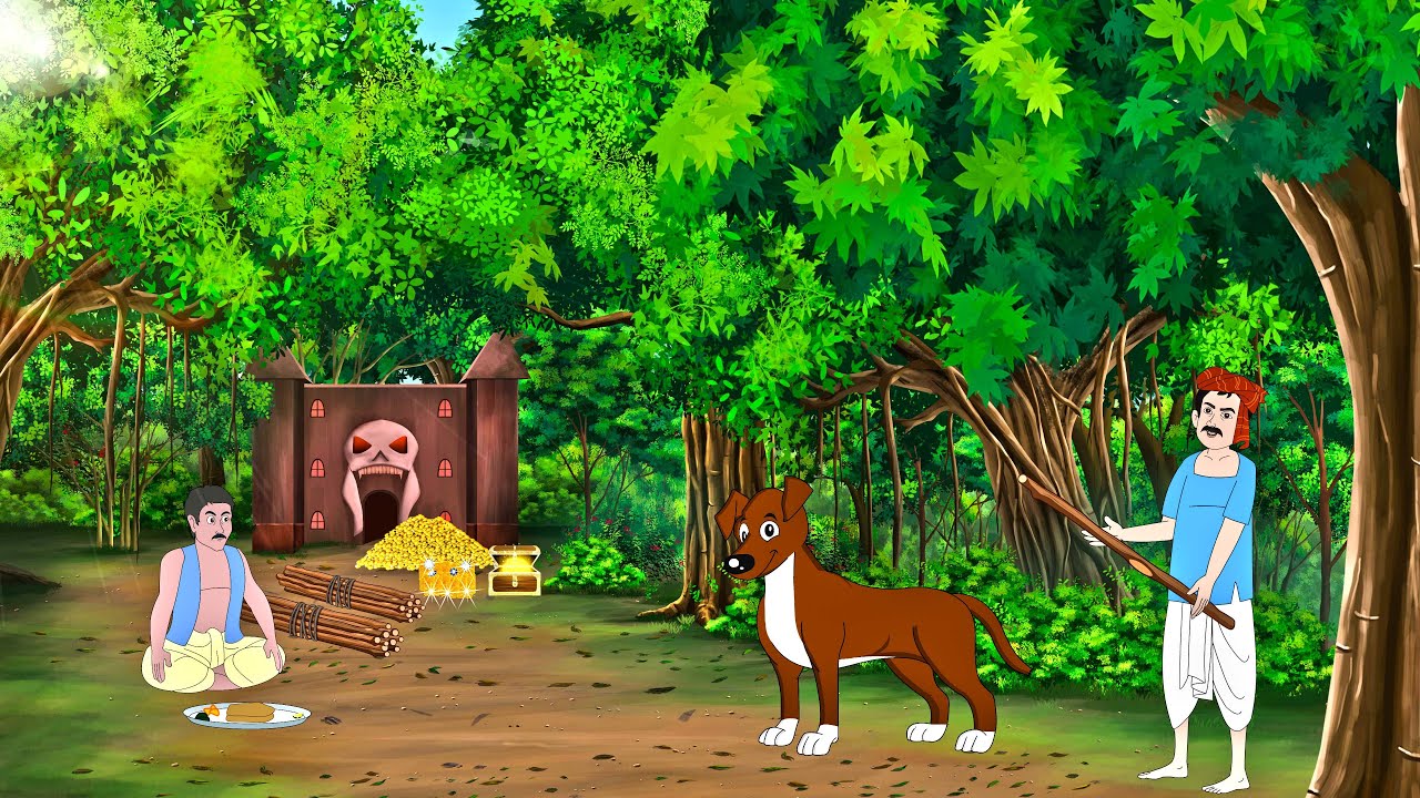 लकड़हारे की किस्मत और रहस्यमई कुत्ता | kahaniyan | moral stories | cartoon kahani | hindi kahaniyan