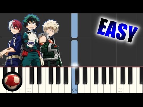 Boku No Hero Academia 3rd Season Opening 1 - ODD FUTURE - Synthesia EASY Piano Tutorial