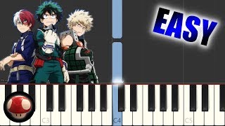 Video thumbnail of "Boku no Hero Academia 3rd Season Opening 1 - ODD FUTURE - Synthesia EASY Piano Tutorial"