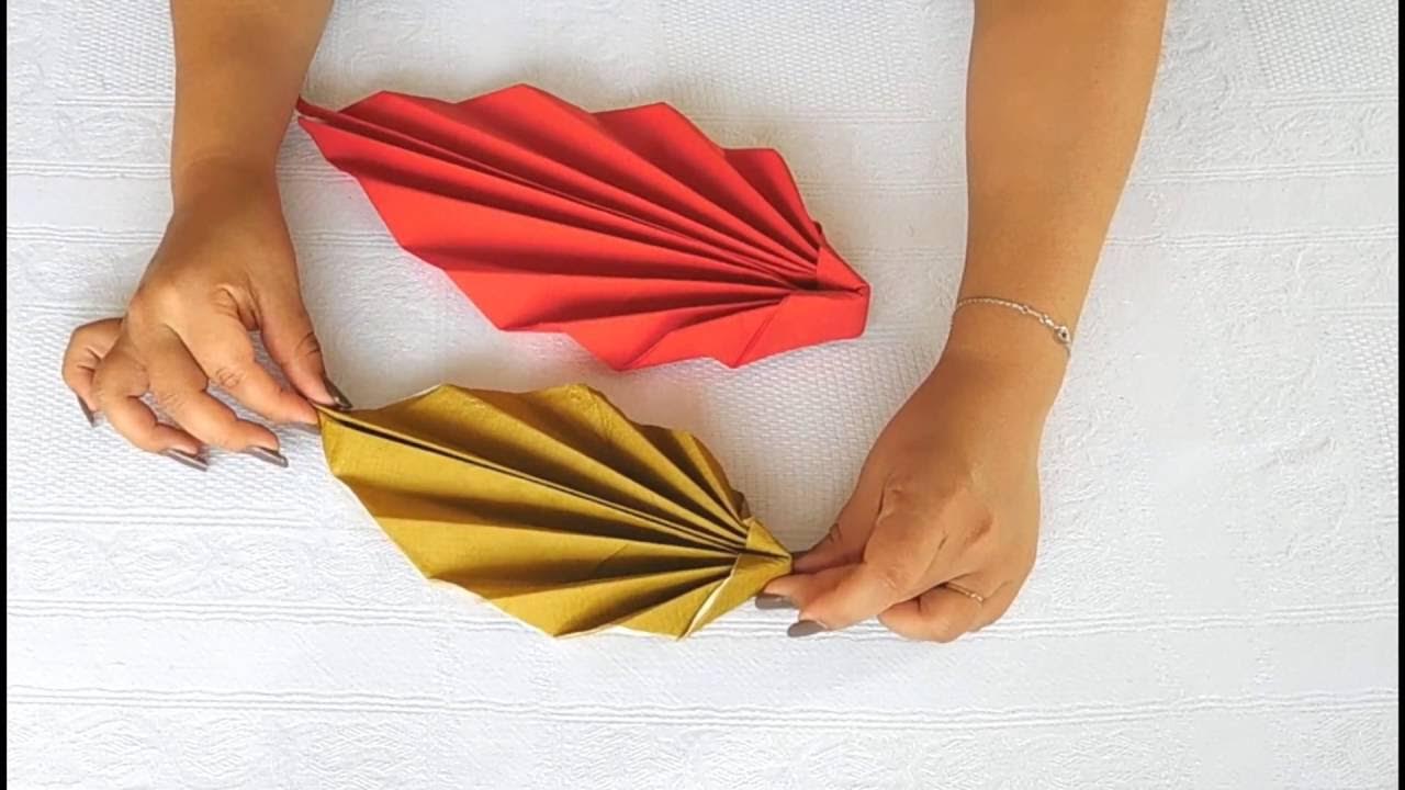 Doblar servilletas de papel - Decorar la mesa con servilletas Servilleta hoja YouTube