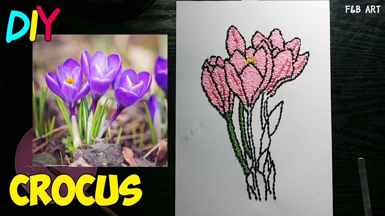 DIY Easy Craft Art!【Crocus】★Sago Pearl | Seed Art Ideas for Kids! ★Time ...
