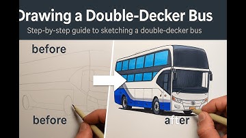 How to Draw a Double Decker Bus  Realistic Marker Tutorial Step by Step