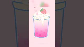 Cute Milk Boba drawing on IPad, Kawaii easy draw strawberry bubble tea #shorts #shortsart #drawing